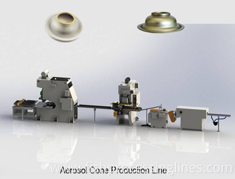 Aerosol cone machine dome bottom making machine production line